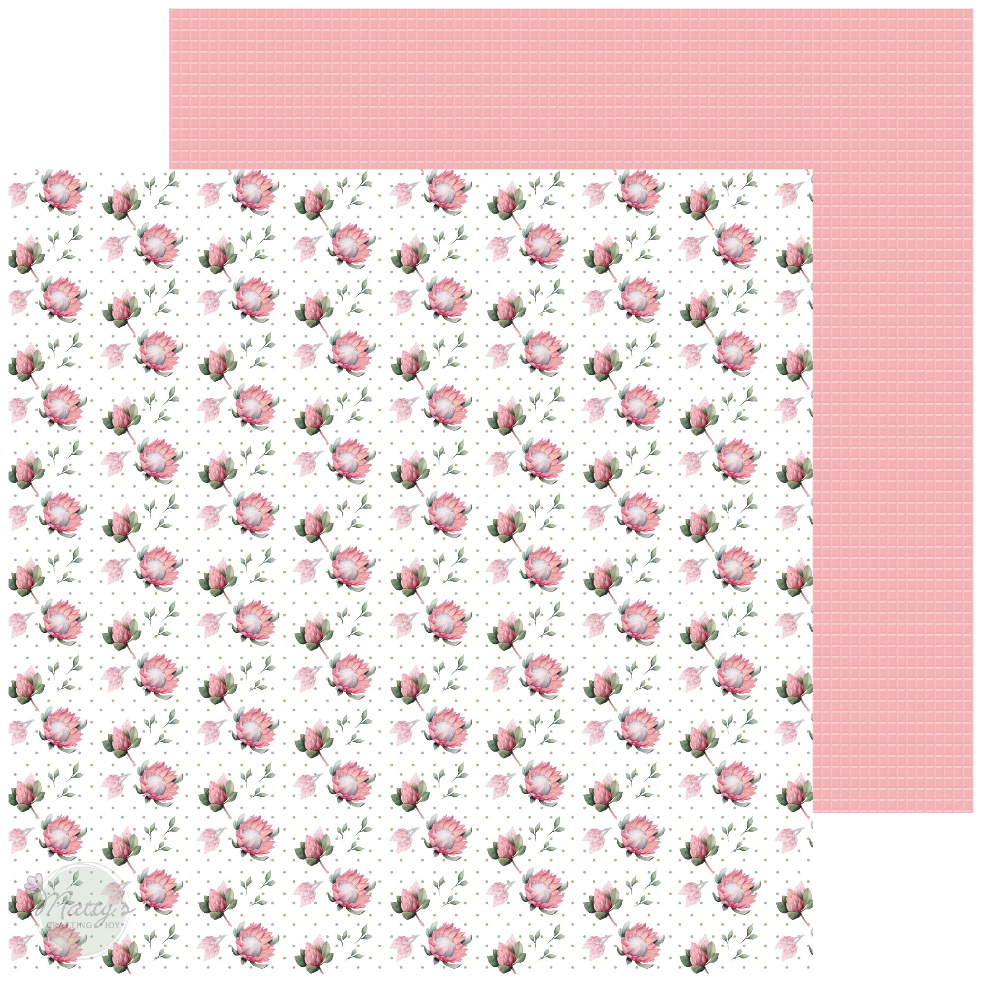Pink Floral Cardstock - 10 Pack