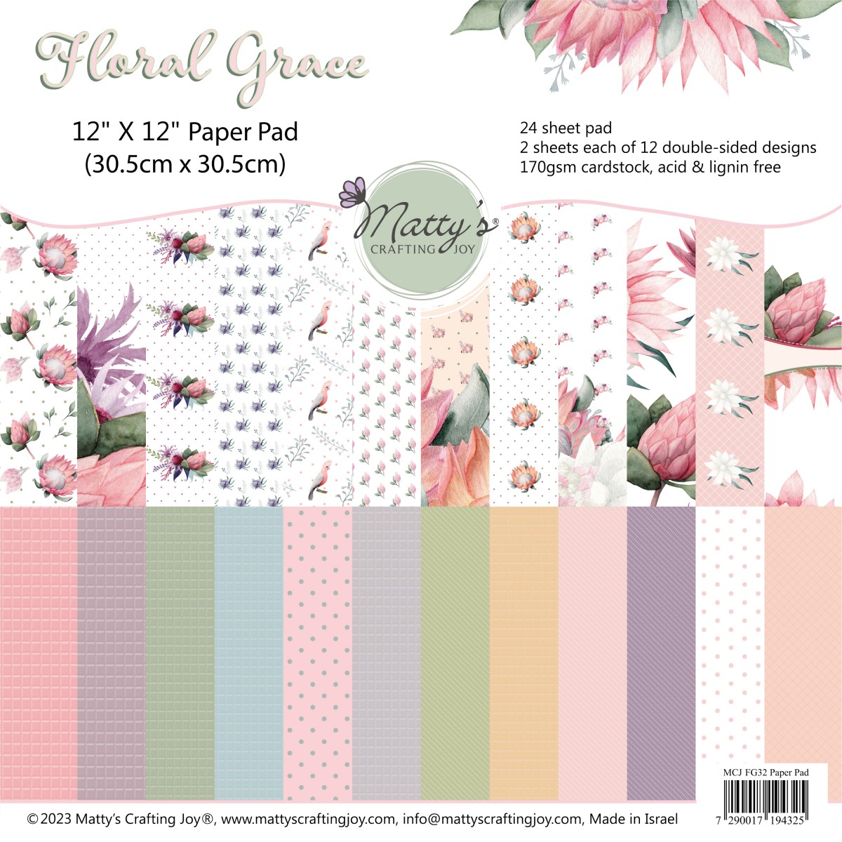 Spring Time Floral Scrapbook Papers 12x12 Printable Sheets Pastel