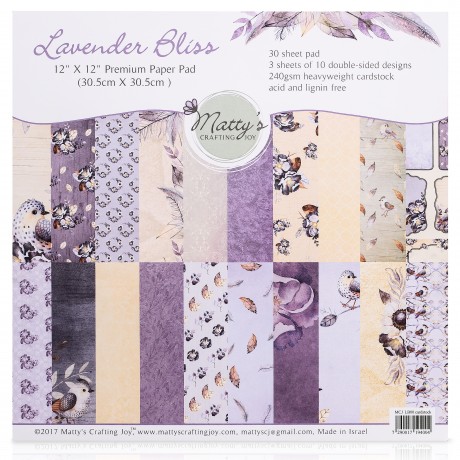 Lavender Bliss cardstock paper pad, patterned paper, heavyweight cardstock, designer paper, Matty's Crafting Joy