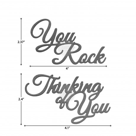 Sentiment die cuts, words dies, making cards, scrapbooking. thinking of you, you rock